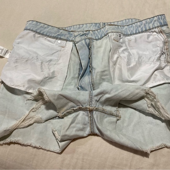 Refuge Denim Chelsea Light Blue Denim Shorts | Distressed - Picture 13 of 16